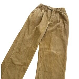 Vintage 70s Buccaneer Classics Tan Corduroy Pleated Wide Leg High Rise Pants 26"